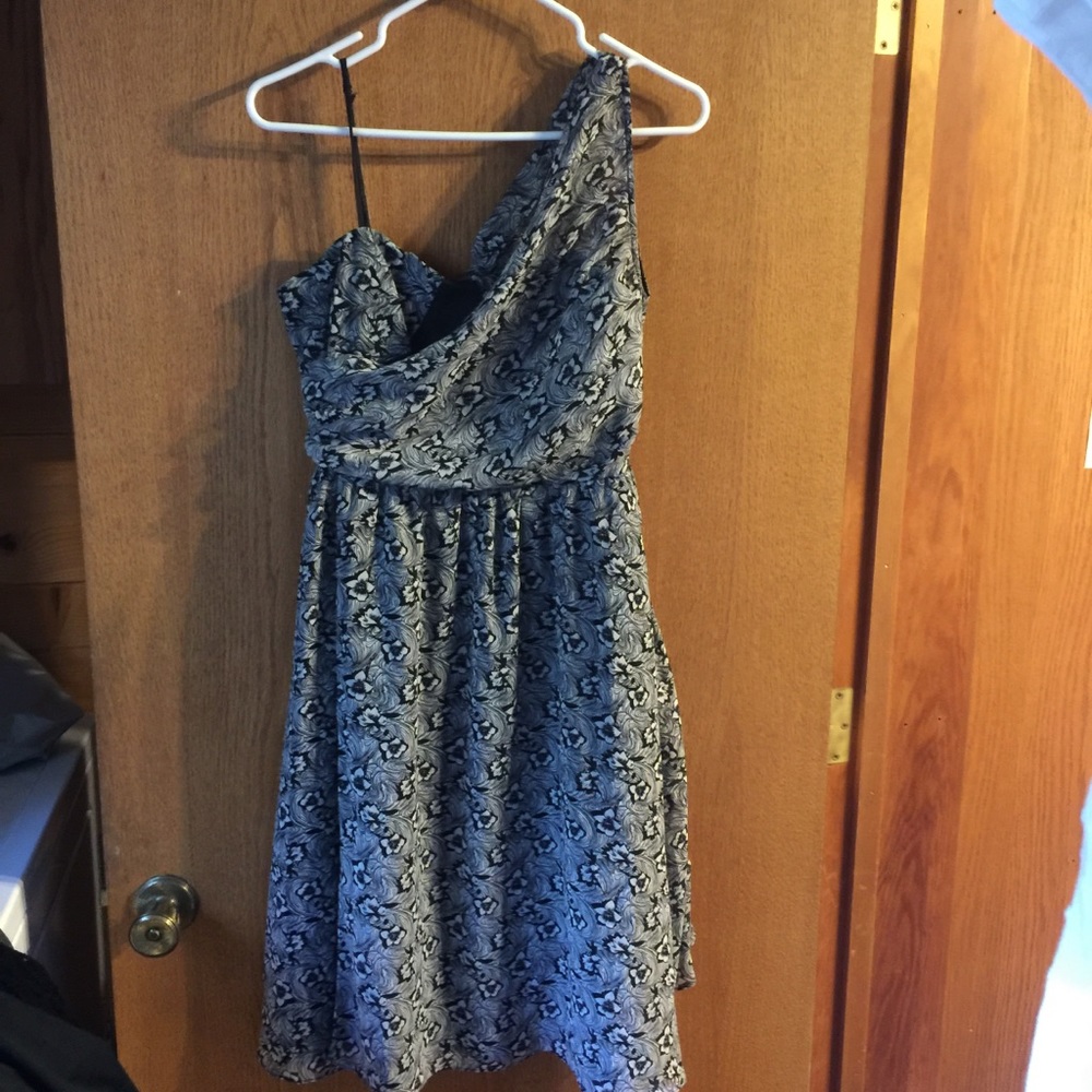Anthropologie One Shoulder Floral Dress